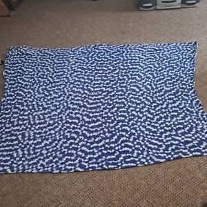 Blue and White Patterned Afgan 60 X 61